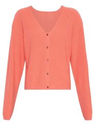 MOSS COPENHAGEN Kardigan w kolorze pomarańczowym rozmiar: S/M. Pomarańczowe kardigany Moss Copenhagen, m, bez wzorów, z wełny. Za 153.34 zł.