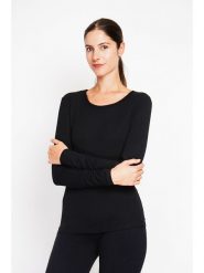 ASSUILI Koszulka w kolorze czarnym rozmiar: 38. Czarne bluzki Assuili, bez wzorów, z bawełny, klasyczne, bez kołnierzyka, bez ramiączek. Za 78.99 zł.