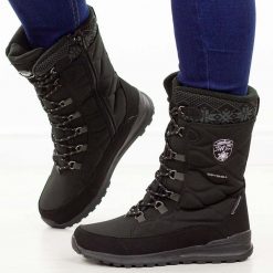 Czarne zimowe śniegowce damskie z membraną American Club Softshell Sn80/25. Czarne trapery i śniegowce American CLUB, z jeansu. W wyprzedaży za 240.87 zł.