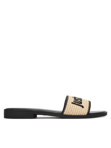Just Cavalli Klapki 80RA3S80 ZSE60 Beżowy. Brązowe klapki Just Cavalli, bez wzorów, z syntetyku, bez obcasa. Za 341.99 zł.