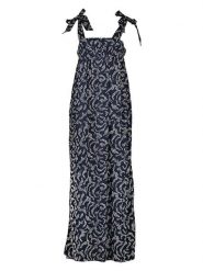 Kaffe Sukienka w kolorze granatowo-białym rozmiar: 40. Niebieskie sukienki Kaffe, na co dzień, bez wzorów, z wiskozy, bez kołnierzyka, bez ramiączek, midi, proste. Za 166.10 zł.