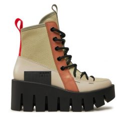 Botki United Nude. Brązowe botki United Nude, bez wzorów, bez obcasa, na koturnie, bez zapięcia. Za 1,649.00 zł.