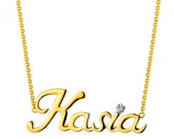 Naszyjnik z żółtego złota z diamentem - Kasia - 0,005 ct - próba 375. Żółte naszyjniki Apart, z diamentem, złote. Za 1,659.00 zł.