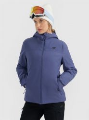 4F Kurtka narciarska membrana 5000 damska - granatowa XL. Niebieskie kurtki narciarskie 4f, xl, bez wzorów, z materiału, bez kaptura, narciarskie. Za 349.99 zł.