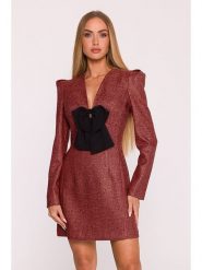 Made of emotion Sukienka w kolorze bordowym rozmiar: L. Czerwone sukienki Made Of Emotion, l, bez wzorów, bez kołnierzyka, bez ramiączek, mini. Za 279.99 zł.