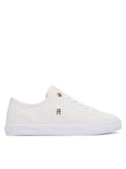 Tommy Hilfiger Tenisówki FW0FW09171 Biały. Białe trampki TOMMY HILFIGER, bez wzorów, z materiału, bez zapięcia. Za 359.99 zł.