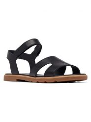 Sorel Sandały "Ella III" w kolorze czarnym rozmiar: 37. Czarne sandały Sorel, bez wzorów, klasyczne, z otwartym noskiem, bez obcasa, bez zapięcia. Za 173.99 zł.