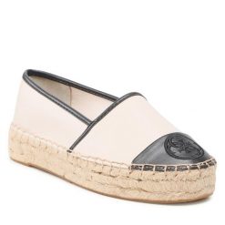 Espadryle Guess. Białe espadryle Guess, z aplikacjami, bez obcasa, bez zapięcia. Za 349.99 zł.
