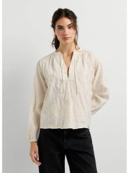 Pepe Jeans Bluzka "Frida" w kolorze kremowym rozmiar: M. Brązowe bluzki Pepe Jeans, m, bez wzorów, z bawełny, bez kołnierzyka, bez ramiączek. Za 219.08 zł.