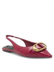 Nine West Sandały WFA2551-1 Czerwony. Czerwone sandały Nine West, bez wzorów, ze skóry, bez obcasa, na płaskiej podeszwie, bez zapięcia. Za 199.99 zł.
