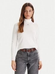 Tommy Jeans Golf Essential DW0DW21672 Écru Regular Fit. Golfy Tommy Jeans, m, bez wzorów, z bawełny, bez ramiączek. Za 389.99 zł.