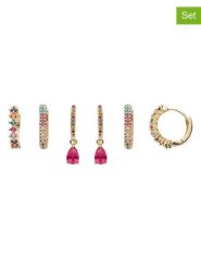 U.S. Polo Assn. Kolczyki-kreole (3 pary) z kryształami rozmiar: onesize. Żółte kolczyki U.S. Polo Assn., z kryształem, metalowe. Za 73.99 zł.