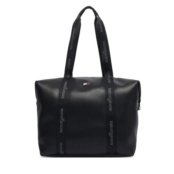 Torebka Tommy Jeans. Czarne shopper Tommy Jeans, bez wzorów, z jeansu, bez dodatków. Za 449.99 zł.