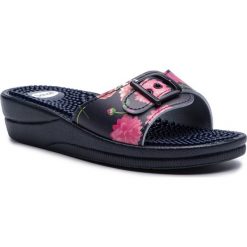 Klapki SCHOLL - New Masage F27433 1692 360 Navy Blue/Fuchsia. Niebieskie klapki Scholl, bez wzorów, ze skóry ekologicznej, bez obcasa, na obcasie. W wyprzedaży za 99.00 zł.