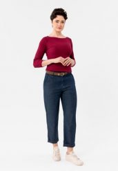 Luźne spodnie denimowe R-ALYA. Spodnie materiałowe Volcano, na co dzień, s, bez wzorów, z bawełny. Za 169.99 zł.