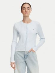 Tommy Jeans Kardigan DW0DW23458 Niebieski jasny Regular Fit. Niebieskie kardigany Tommy Jeans, s, bez wzorów, z jeansu. Za 409.99 zł.