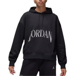 Bluza z kapturem Jordan Brooklyn. Czarne bluzy Nike, bez wzorów, z bawełny, z kapturem. Za 349.99 zł.