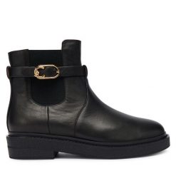 Botki Coccinelle. Czarne botki Coccinelle, bez wzorów, bez obcasa, na płaskiej podeszwie, bez zapięcia. Za 1,299.00 zł.