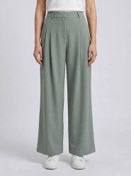 MOSS COPENHAGEN Spodnie "Henrika" w kolorze zielonym rozmiar: S. Zielone spodnie materiałowe Moss Copenhagen, s, bez wzorów, z materiału, z podwyższonym stanem. Za 184.95 zł.