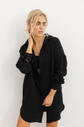KOSZULA JULIETTE CZARNA L - Flawless. Czarne koszule Flawless, l, bez wzorów, z bawełny, biznesowe, bez kołnierzyka, bez ramiączek. Za 360.00 zł.