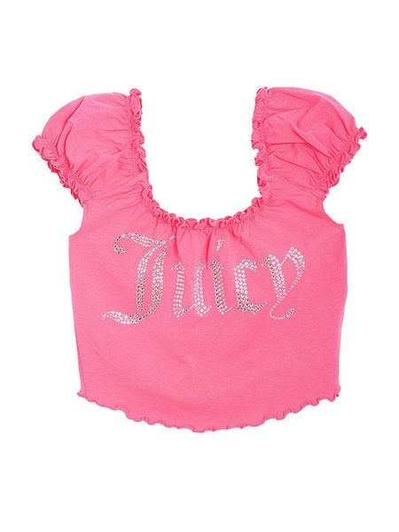 Juicy Couture Top w kolorze różowym rozmiar: L. Różowe topy Juicy Couture, l, bez wzorów, bez kołnierzyka, bez ramiączek. Za 94.95 zł.
