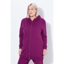 Damskie Bluza dresowa ozdobna lamówka oversize kaptur. Czerwone bluzy Ulla Popken, plus size, bez wzorów, z bawełny, bez kaptura. W wyprzedaży za 191.99 zł.