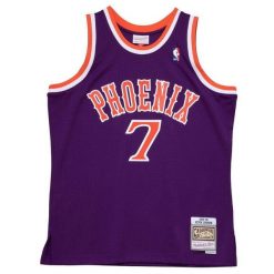 Koszulka Phoenix Suns Swingman 1989/90. Fioletowe bluzki Mitchell & Ness, bez wzorów, sportowe, bez kołnierzyka, bez ramiączek. Za 513.50 zł.