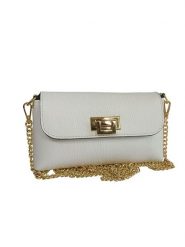 Florence Bags Skórzana torebka w kolorze białym - 22 x 13 x 3 cm rozmiar: onesize. Białe torby na ramię Florence Bags, bez wzorów, z materiału, na ramię, bez dodatków. Za 160.96 zł.