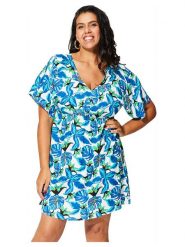 Aller Simplement Sukienka w kolorze niebiesko-zielonym rozmiar: 54-58. Niebieskie sukienki Aller Simplement, bez wzorów, z wiskozy, bez kołnierzyka, bez ramiączek, mini. Za 78.99 zł.