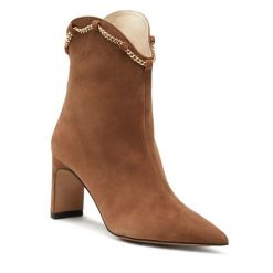 Botki Baldowski. Brązowe botki Baldowski, bez wzorów, bez obcasa, na słupku, bez zapięcia. Za 799.99 zł.