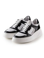 Anna Morellini Skórzane sneakersy "Linamela" w kolorze biało-czarnym rozmiar: 40. Białe trampki Anna Morellini, bez wzorów, bez zapięcia. Za 316.24 zł.