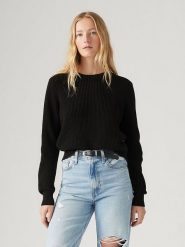 Levi´s Sweter w kolorze czarnym rozmiar: XS. Czarne swetry s, bez wzorów, ze splotem, bez ramiączek. Za 105.38 zł.