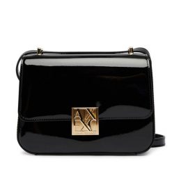 Torebka Armani Exchange. Czarne listonoszki Armani Exchange, bez wzorów, bez dodatków. Za 599.99 zł.