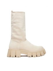 DeeZee Botki 9019Y-1 Beżowy. Brązowe botki DeeZee, bez wzorów, z materiału, bez obcasa, na płaskiej podeszwie, bez zapięcia. Za 249.99 zł.
