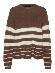 Vero Moda Sweter w kolorze brązowo-kremowym rozmiar: M. Brązowe swetry Vero Moda, m, bez wzorów, ze splotem, bez ramiączek. Za 74.81 zł.