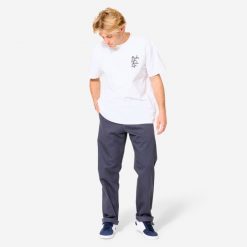 Spodnie chinos na deskorolkę CN500 Heavy szare. Szare spodnie materiałowe DECATHLON, na co dzień, m, bez wzorów, z bawełny. Za 139.99 zł.
