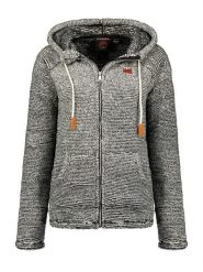 Geographical Norway Kurtka polarowa "Trigo" w kolorze szarym rozmiar: S. Szare swetry Geographical Norway, s, z aplikacjami, z polaru, bez ramiączek. Za 92.42 zł.