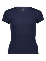 GAP Koszulka w kolorze granatowym rozmiar: M. Niebieskie bluzki GAP, m, bez wzorów, prążkowane, bez kołnierzyka, bez ramiączek. Za 78.95 zł.