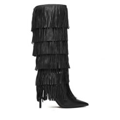Kozaki Steve Madden. Czarne kozaki Steve Madden, bez obcasa, na szpilce, bez zapięcia. Za 1,199.00 zł.
