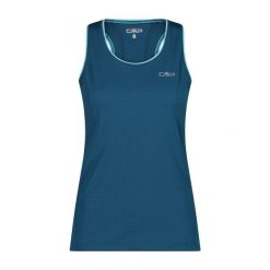 Damski tank top CMP. Zielone topy CMP, bez wzorów, bez kołnierzyka, bez ramiączek. W wyprzedaży za 98.05 zł.