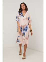 Le Monde du Lin Lniana sukienka w kolorze jasnoróżowo-niebieskim rozmiar: 36/38. Różowe sukienki Le Monde du Lin, bez wzorów, ze lnu, bez kołnierzyka, bez ramiączek, midi. Za 165.99 zł.