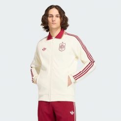 Wyjazdowa bluza reprezentacyjna Hiszpania. Białe bluzy sportowe Adidas, l, bez wzorów, z bawełny, bez kaptura. Za 533.60 zł.