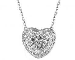 Naszyjnik srebrny - serce. Szare naszyjniki Apart, srebrne. Za 189.00 zł.