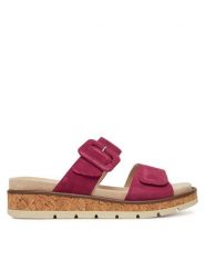 Caprice Klapki 9-27206-44 Różowy. Czerwone klapki Caprice, bez wzorów, ze skóry, bez obcasa. Za 229.99 zł.