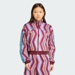 Bluza dresowa adidas x FARM Tiro. Czerwone bluzy Adidas, xs, bez wzorów, z dresówki, bez kaptura. Za 279.00 zł.