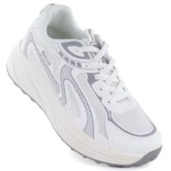 Półbuty sportowe damskie na platformie białe Big Star TT274325. Białe obuwie sportowe Big Star, z tkaniny, bez zapięcia, trekkingowe. Za 169.99 zł.