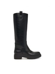 Armani Exchange Kozaki XW003089 AF17451 UC001 Czarny. Czarne kozaki Armani Exchange, ze skóry, bez obcasa, na płaskiej podeszwie, bez zapięcia. Za 1,169.00 zł.