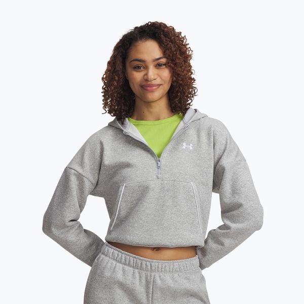 Bluza Under Armour Rival Fleece Piped HZ Hoodie. Szare bluzy Under Armour, bez wzorów, bez kaptura. Za 219.99 zł.