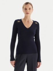 Fracomina Sweter FR25WT7025K43301 Granatowy Slim Fit. Niebieskie swetry Fracomina, l, bez wzorów, z syntetyku, bez ramiączek. Za 499.99 zł.
