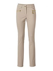 Heine Spodnie w kolorze beżowym rozmiar: 22. Brązowe spodnie materiałowe Heine, na co dzień, bez wzorów, z materiału. Za 217.99 zł.